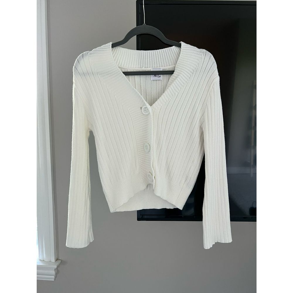 Princess Polly simple white cardigan